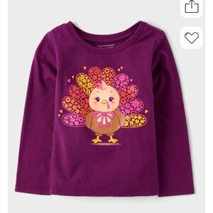 New with tags! Girls purple turkey long sleeve top
